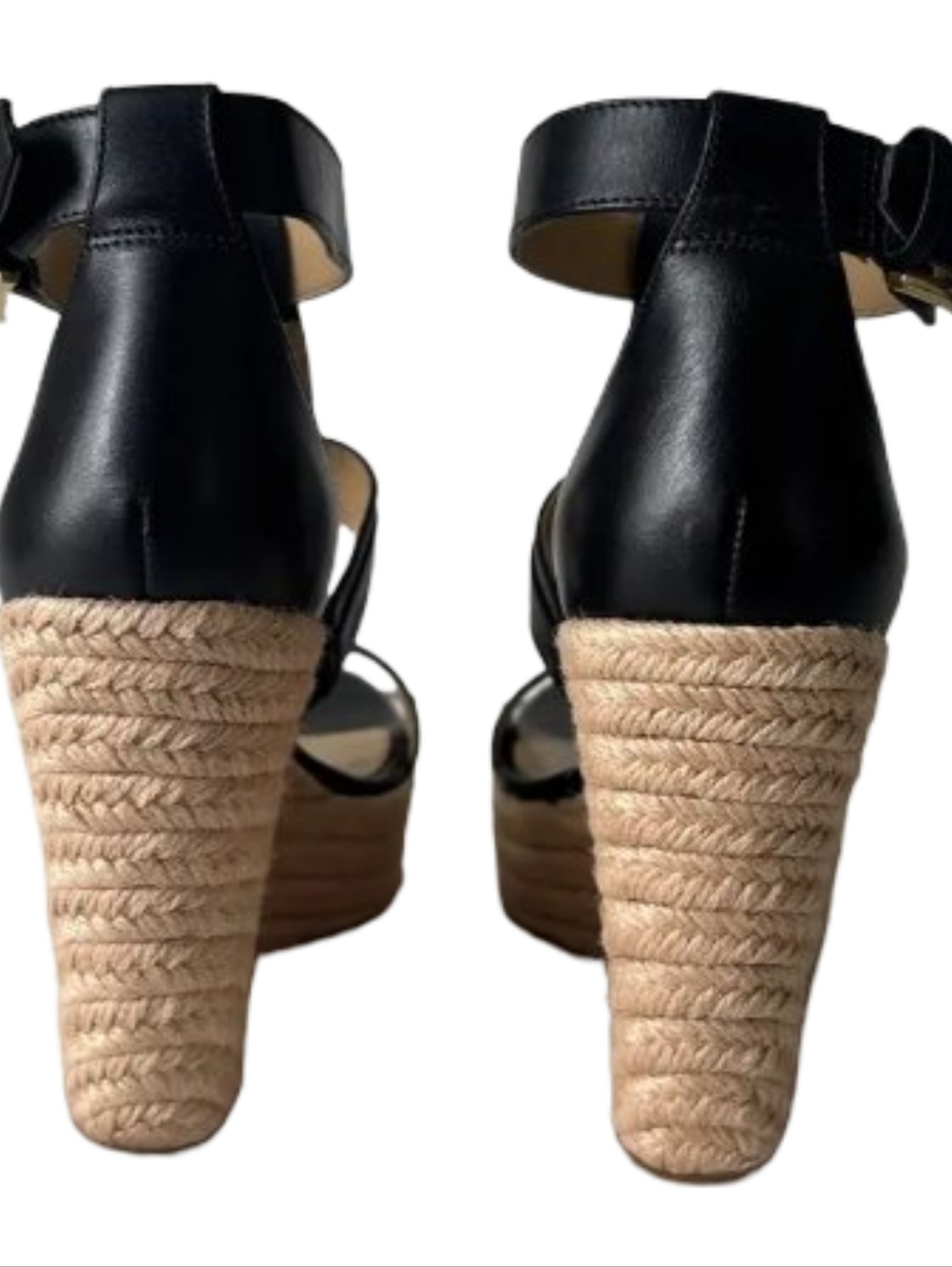 Michael Kors Finley Espadrille Wedge Sandals Black Size 6 - Picture 7 of 13